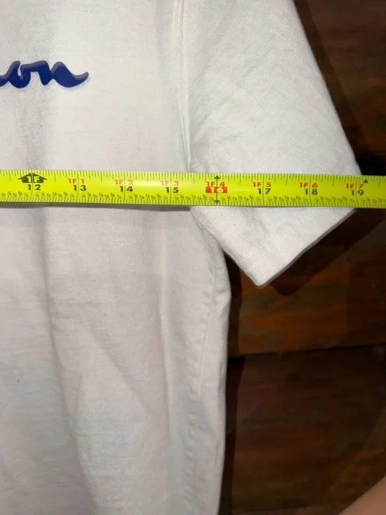 Champion Men's White Crewneck Logo T-Shirt Size-M - Picture 6 of 6